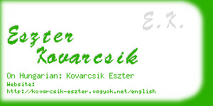 eszter kovarcsik business card